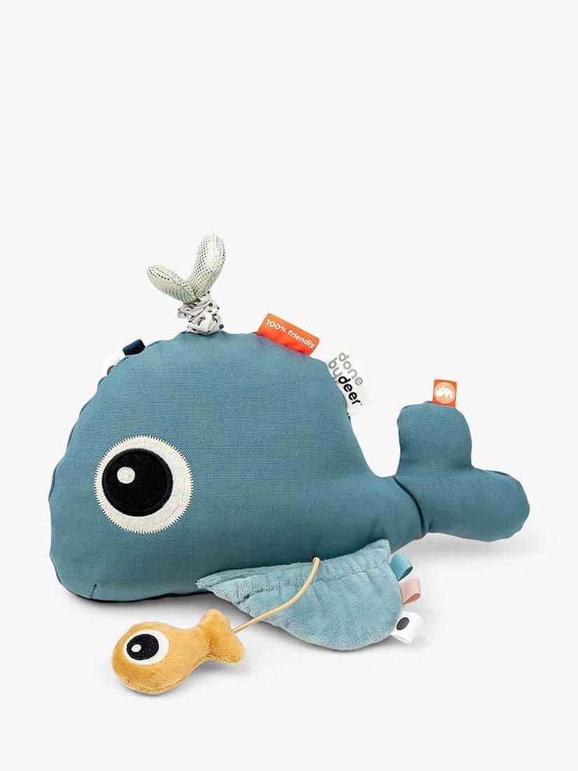 Done by Deer Wally Whale Floor Mirror Activity Toy, Blue
