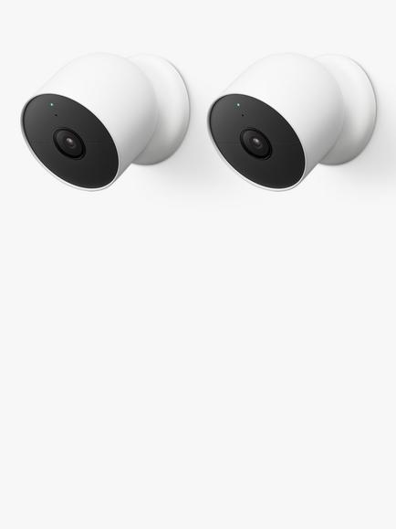 Google Nest Cam Indoor or Outdoor Security Camera, Battery Powered, Pack of 2, White