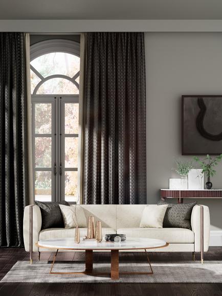Harlequin Ribbon Furnishing Fabric - view 2, Onyx