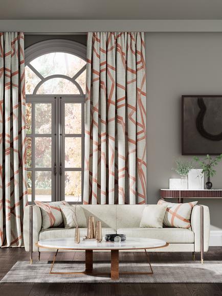 Harlequin Sumi Furnishing Fabric - view 2, Linen/Copper