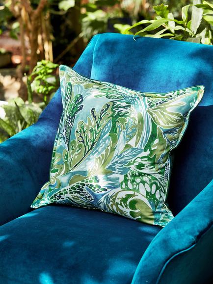 Harlequin Alotau Furnishing Fabric - view 2, Fig Leaf/Tree Canopy