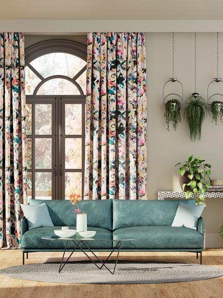 Harlequin Dance Of Adornment Furnishing Fabric - view 2, Pom/Groun/Incense