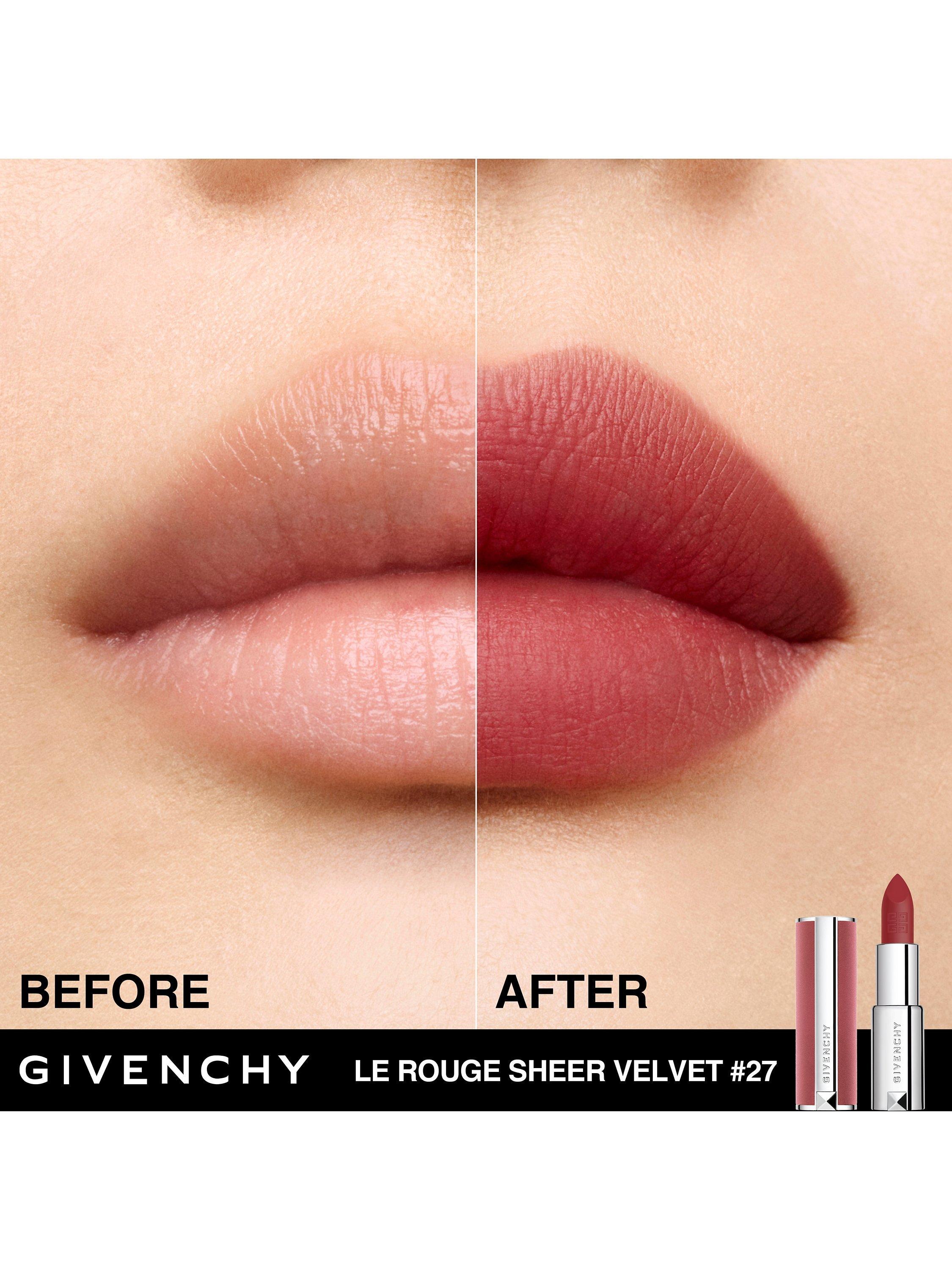 Product image 4 of 9, which shows Givenchy Le Rouge Sheer Velvet Matte Lipstick Refill, 27 Rouge Infusé