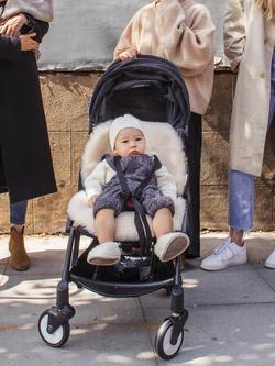 BINIBAMBA Sheepskin Newborn Baby Pram/Basket Liner - view 2, Milk