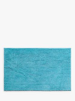 John Lewis Recycled Polyester Quick Dry Bobble Bath Mat, Pool Blue