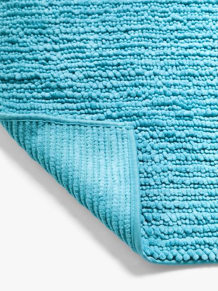John Lewis Recycled Polyester Quick Dry Bobble Bath Mat - view 2, Pool Blue