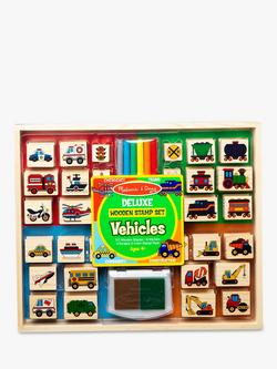 Melissa & Doug Deluxe Wooden Vehicles Stamp Set, 