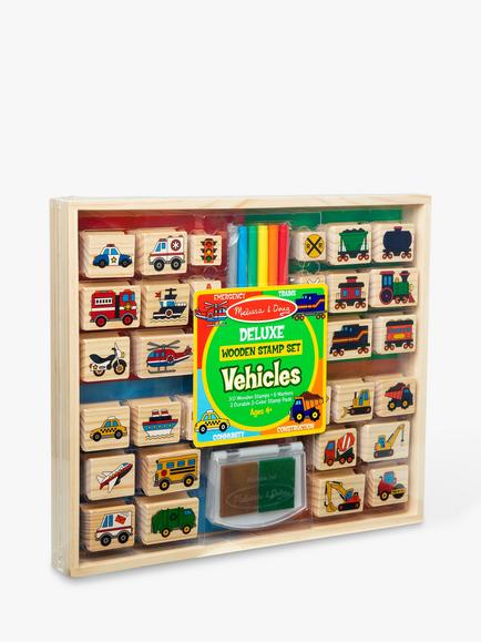 Melissa & Doug Deluxe Wooden Vehicles Stamp Set - view 2, 