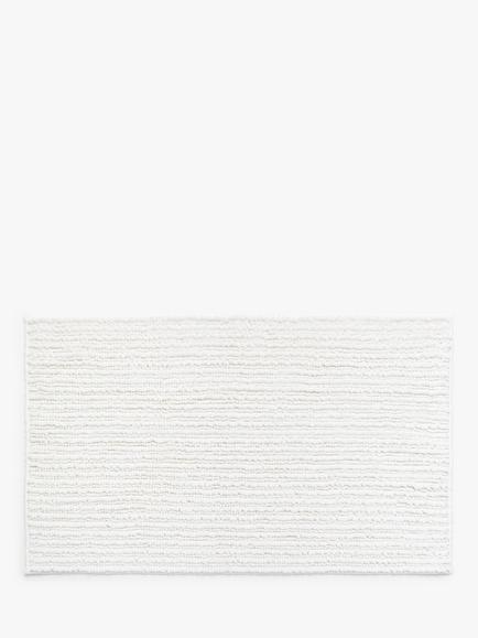 John Lewis Recycled Polyester Quick Dry Bobble Bath Mat, White