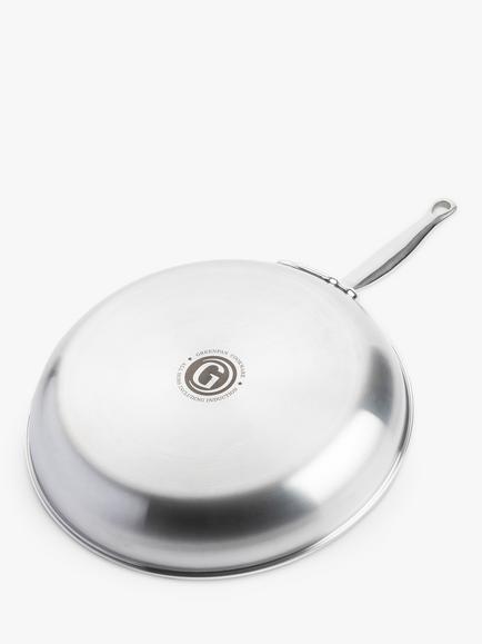 GreenPan Premiere 3 Ply Stainless Steel Ceramic Non-Stick Frying Pan Set, 2 Piece - view 2, Silver/Black