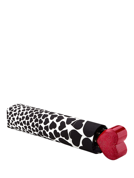 Fulton L927 Curio-2 UV Falling Hearts Curio Umbrella, Black/White - view 2, Black/White