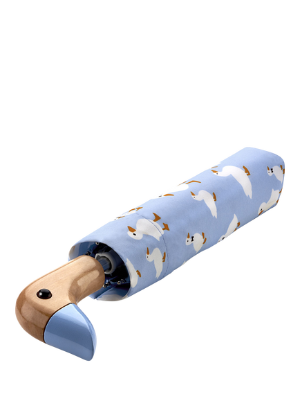 Fulton L927 Curio-2 UV Duck Curio Umbrella, Blue/White - view 2, Grey/White
