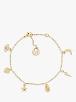 Melissa Odabash Crystal Charm Bracelet, Gold, Gold