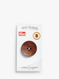 Prym Leather Button, 3cm, Single, Brown