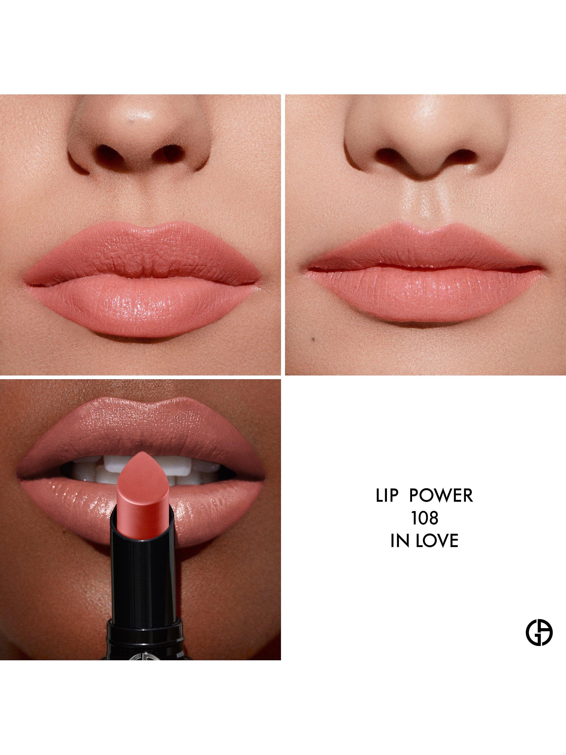 Product image 4 of 7, which shows Giorgio Armani Lip Power Vivid Colour Long Wear Lipstick, 108 In Love