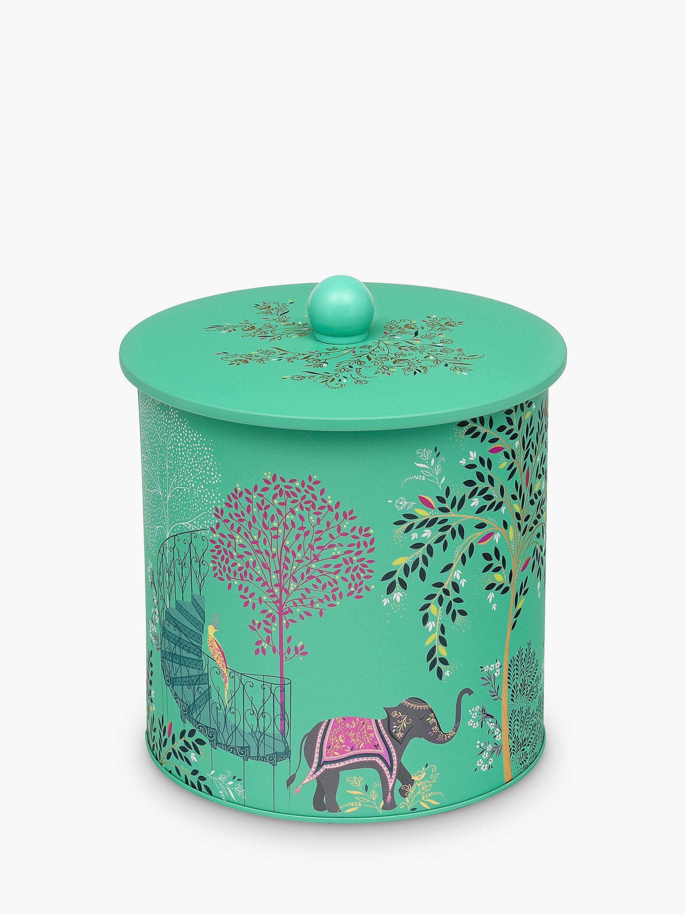 Sara Miller India Print Steel Biscuit Tin, Blue