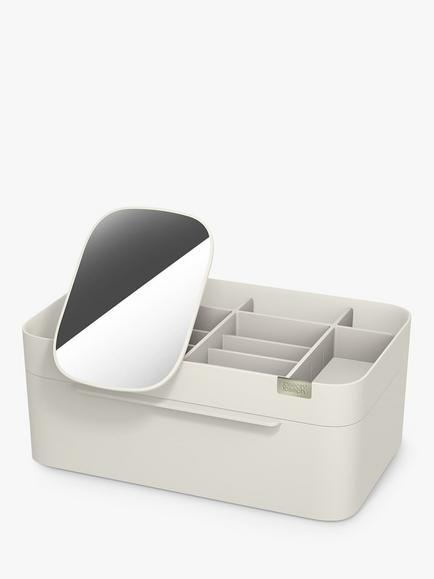 Joseph Joseph Viva Large Cosmetic Organiser with Removable Mirror, Shell, Shell