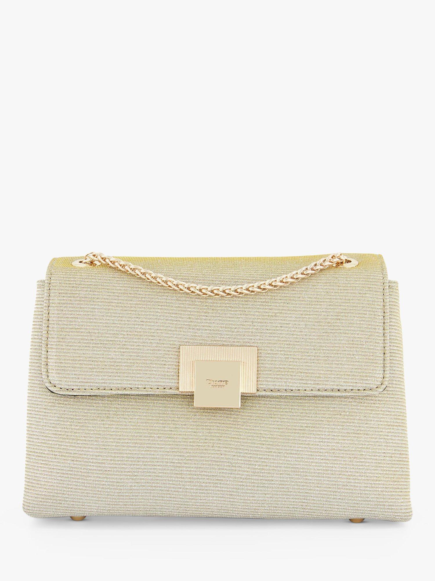 Dune Bondi Clutch Bag, Gold Metallic