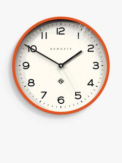 Newgate Clocks Echo Number Three Analogue Wall Clock, 37cm, Pumpkin Orange