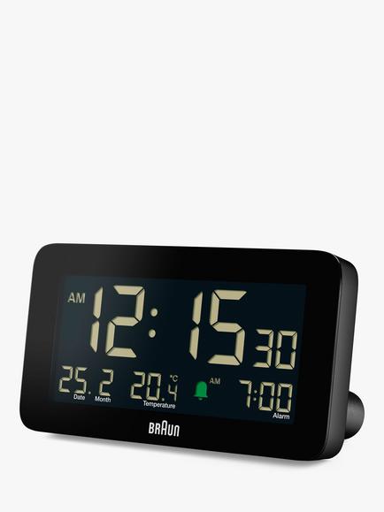 Braun BC10 LCD Digital Alarm Clock, Black - view 2, Black