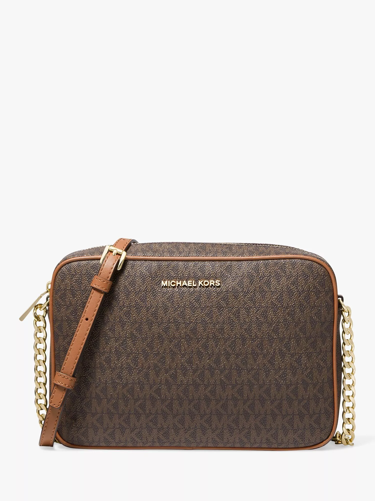 MICHAEL Michael Kors Jet Set Travel Signature East West Cross Body Bag Acorn