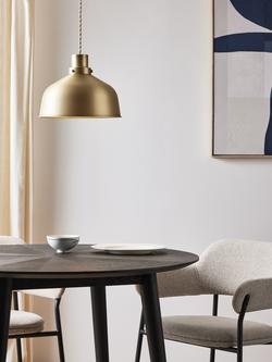 John Lewis Industrial Dome Easy-to-Fit Ceiling Shade - view 2, Antique Brass