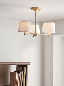John Lewis Isabel Semi Flush Ceiling Light - view 2, Antique Brass