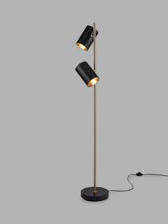 John Lewis ANYDAY Metal Double Arm Floor Lamp, Black/Brushed Chrome