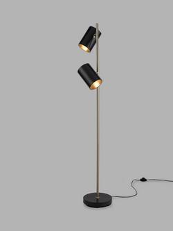 John Lewis ANYDAY Metal Double Arm Floor Lamp, Black/Brushed Chrome