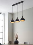 John Lewis Baldwin 3 Pendant Diner Ceiling Light, Black