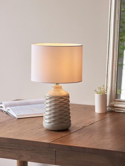 John Lewis Annie Ceramic Table Lamp - view 2, Grey