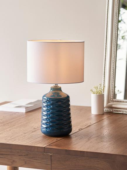 John Lewis Annie Ceramic Table Lamp - view 2, Blue