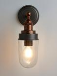 John Lewis Baldwin Slim Outdoor Wall Light, Pewter/Copper