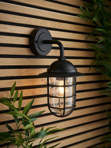 John Lewis Mission Outdoor Wall Light - view 2, Black