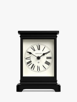 Newgate Clocks Timelord Silent Sweep Roman Numerals Analogue Mantel Clock, Black
