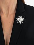 Eclectica Pre-Loved Swarovski Crystal Flower Burst Brooch, Dated Circa 1990s, Silver