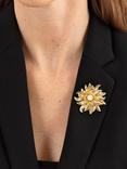 Eclectica Pre-Loved Faux Pearl Gold Plated Flower Burst Brooch, Dated Circa 1980s, Gold