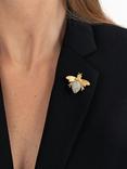 Eclectica Pre-Loved Swarovski Crystal Bumble Bee Brooch, Dated Circa 1980s, Gold/Silver