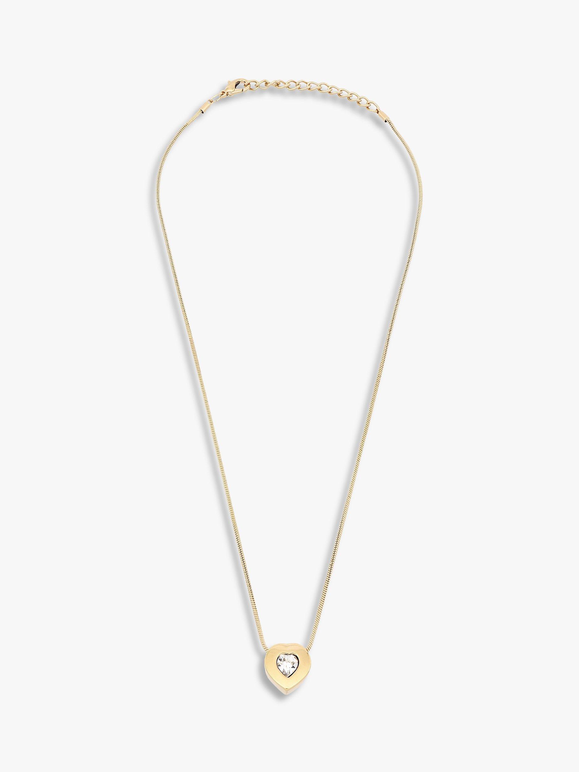 Product image 3 of 3, which shows Eclectica Pre-Loved 22ct Gold Plated Swarovski Crystal Heart Pendant Necklace, Dated Circa 1980s, Gold