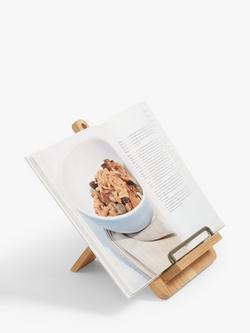 John Lewis Oak Wood Foldable Cookbook Stand, Natural - view 2, Natural