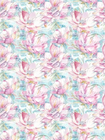 Voyage Dusky Blooms Furnishing Fabric - view 2, Sweetpea