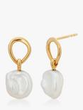 Monica Vinader Nura Keshi Pearl Open Circle Drop Earrings