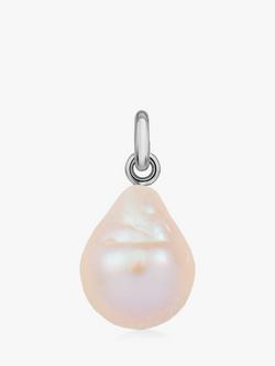 Monica Vinader Nura Baroque Pearl Charm, Silver/White, Silver