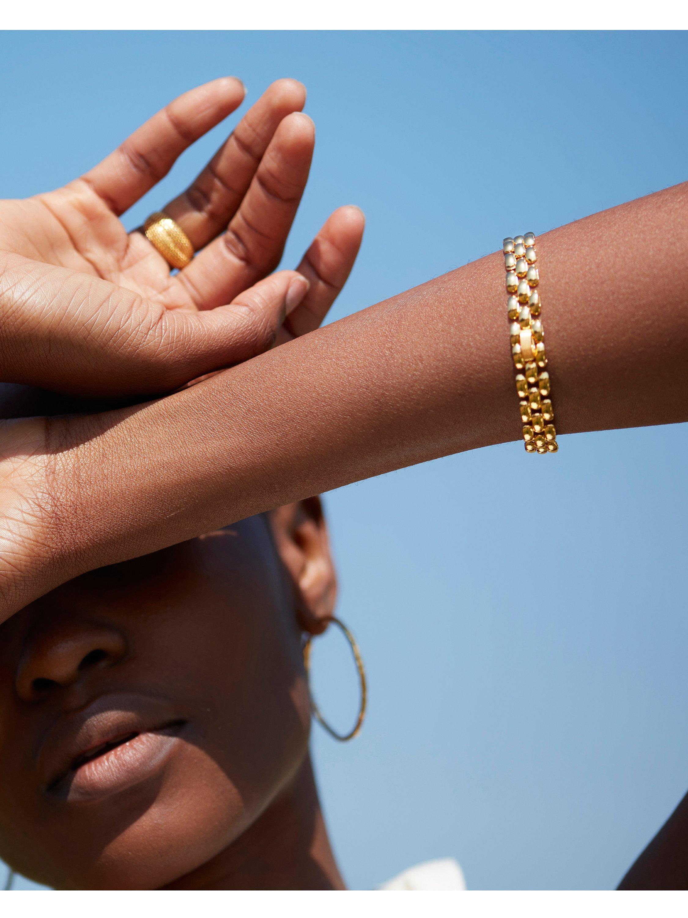 Product image 2 of 3, which shows Monica Vinader Heirloom Bracelet, Gold, S/M