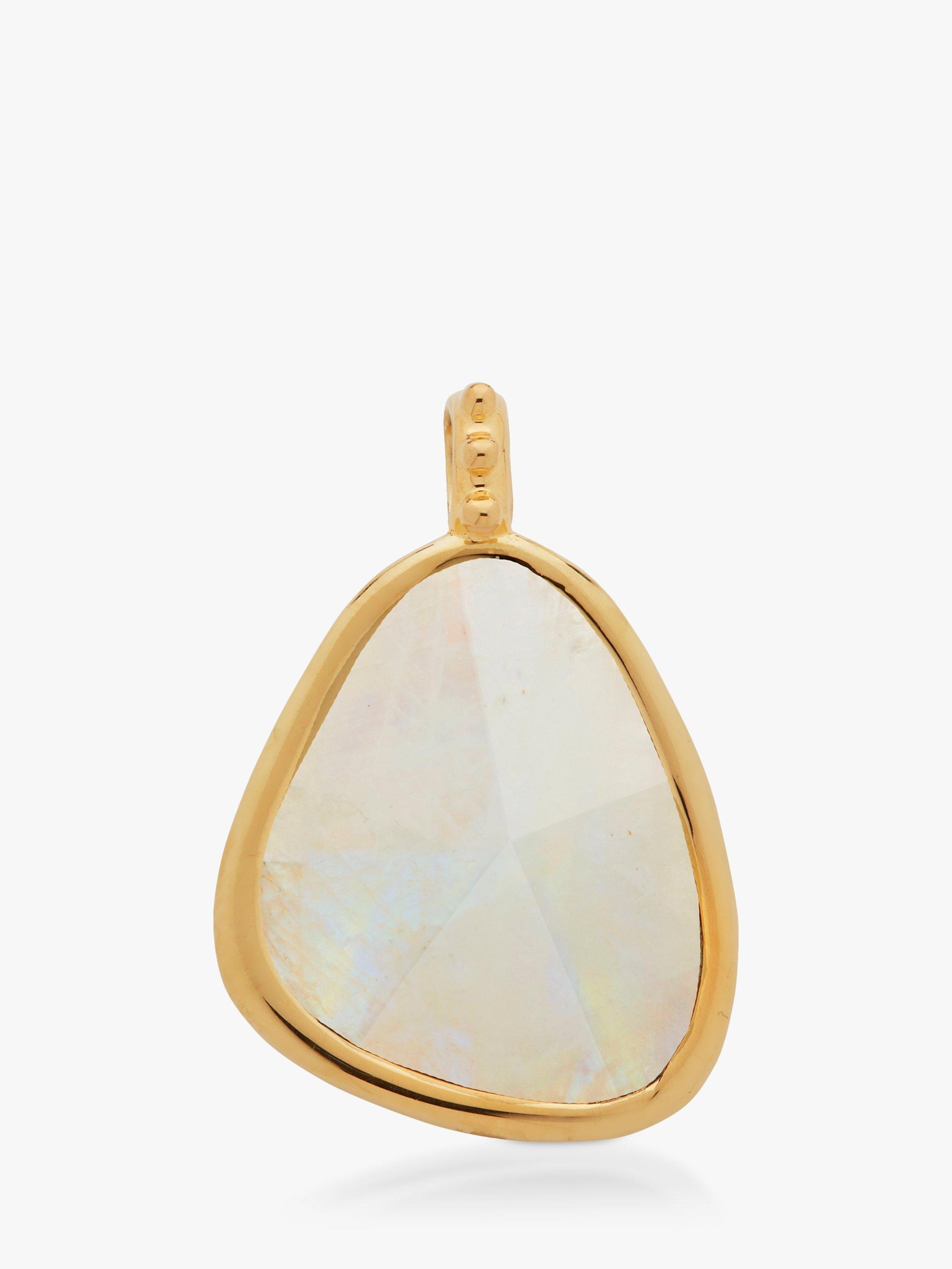 Product image 1 of 5, which shows Monica Vinader Deia Gemstone Charm, Gold/Moonstone