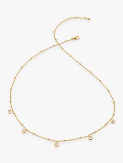 Monica Vinader Mini White Topaz Collar Chain Necklace, Gold, Gold