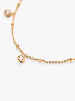 Monica Vinader Mini White Topaz Collar Chain Necklace, Gold - view 2, Gold