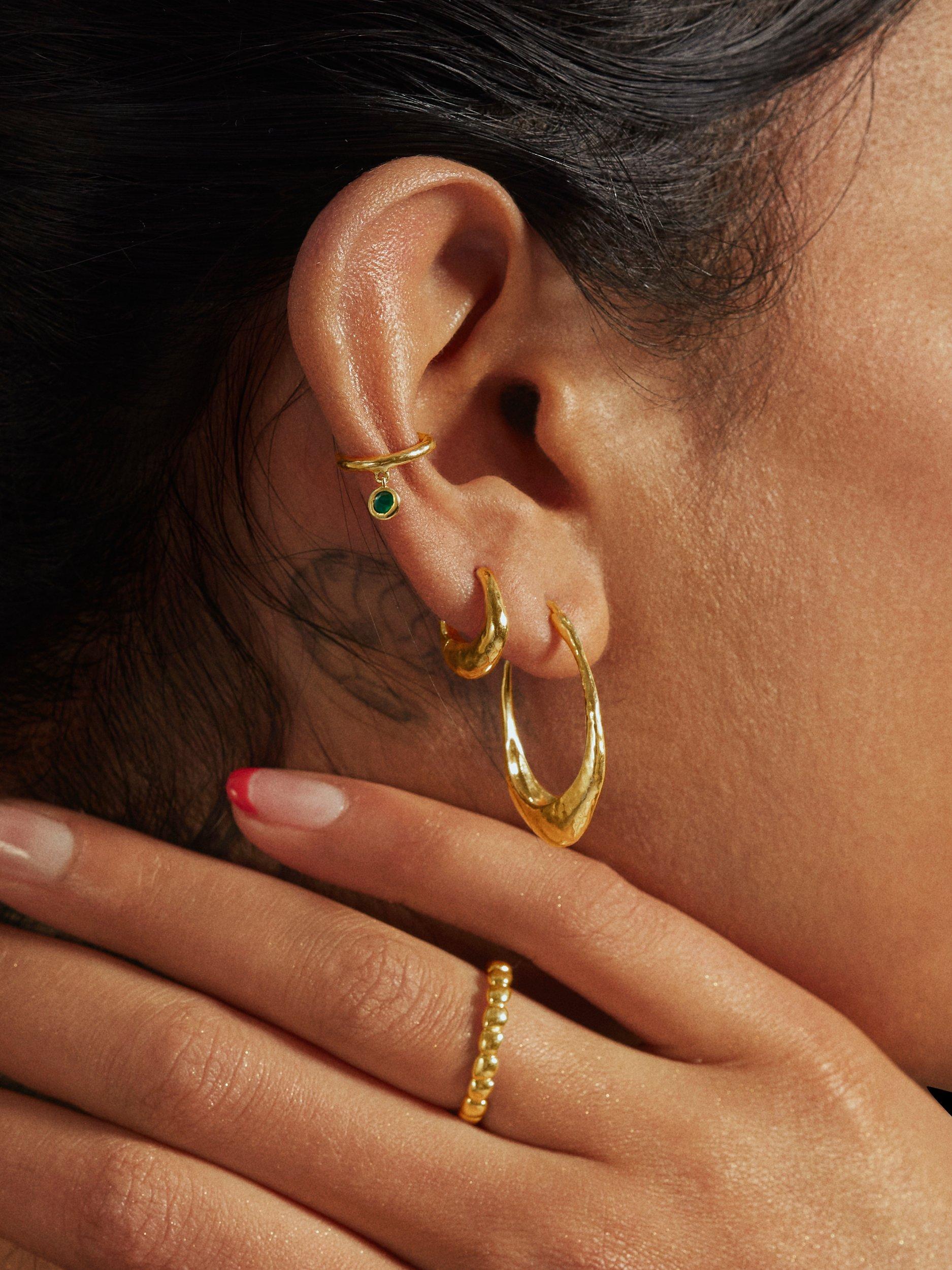 Product image 6 of 10, which shows Monica Vinader Nura Teardrop Eternity Ring, Gold, K