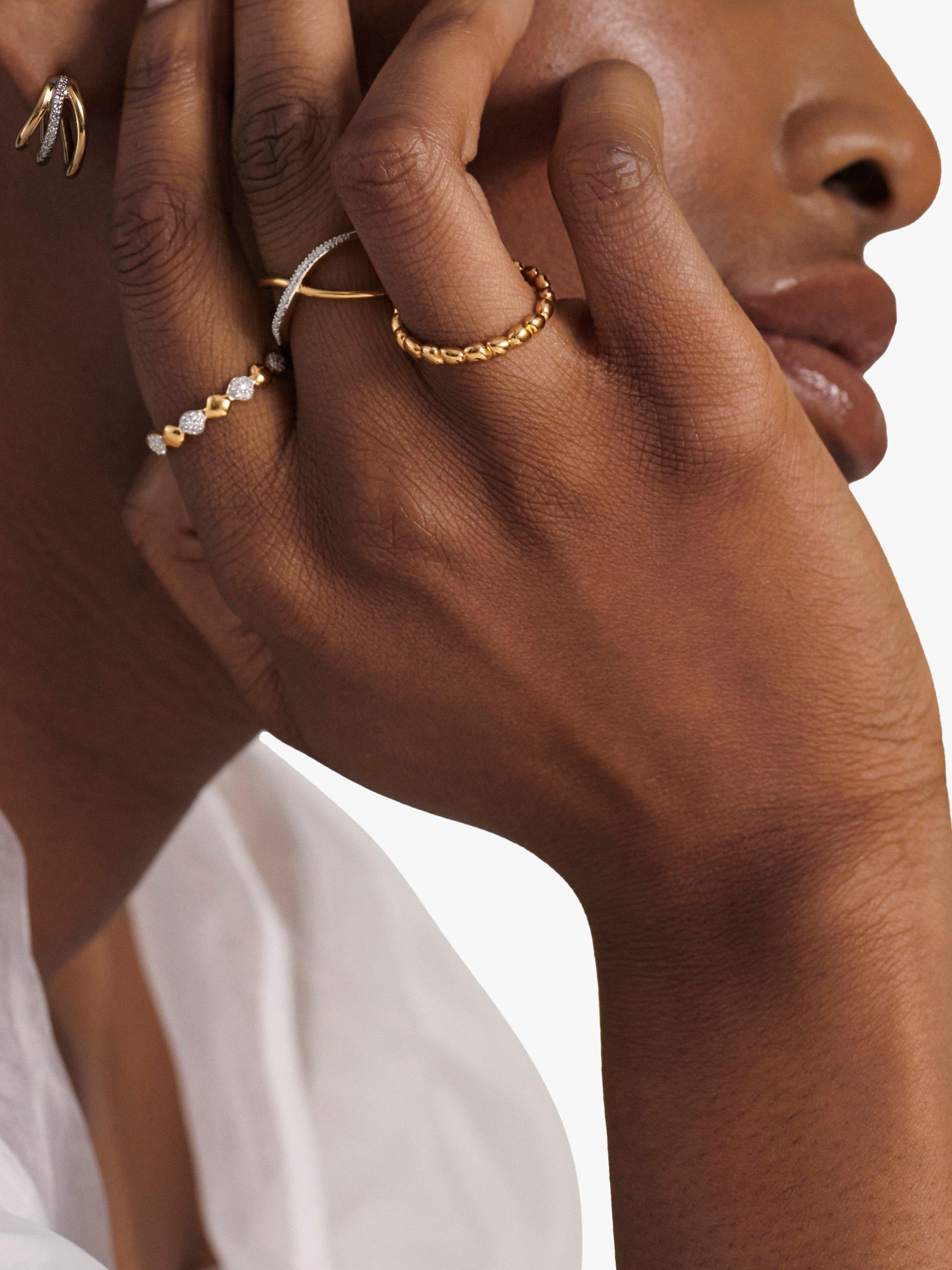Product image 7 of 10, which shows Monica Vinader Nura Teardrop Eternity Ring, Gold, K