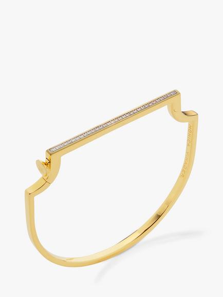 Monica Vinader Signature Skinny Diamond Bangle, Gold